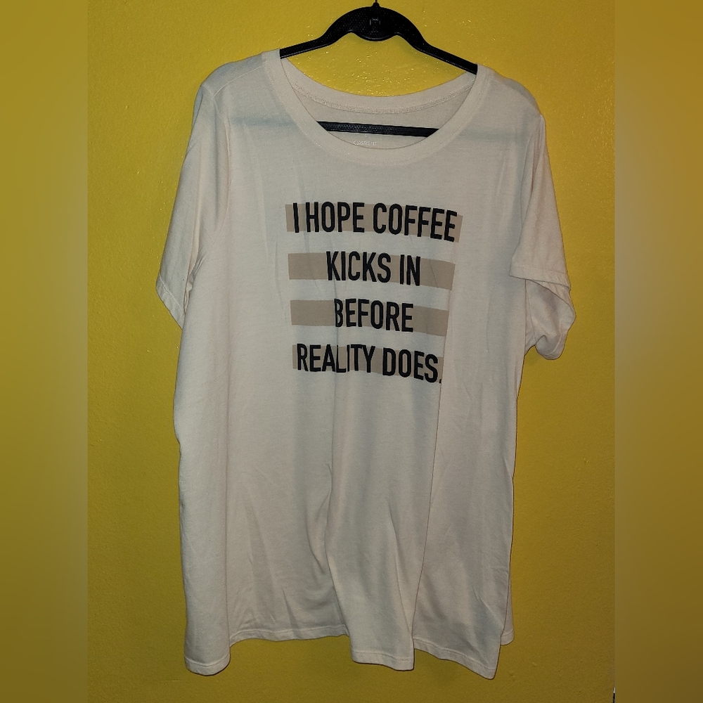 Torrid Cream & Tan  T-Shirt - Size 4 - 26/28 - Pre-owned
